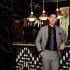 vest nam màu ghi tối mới sang trọng