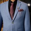 vest nam màu xanh dương vân xước 842