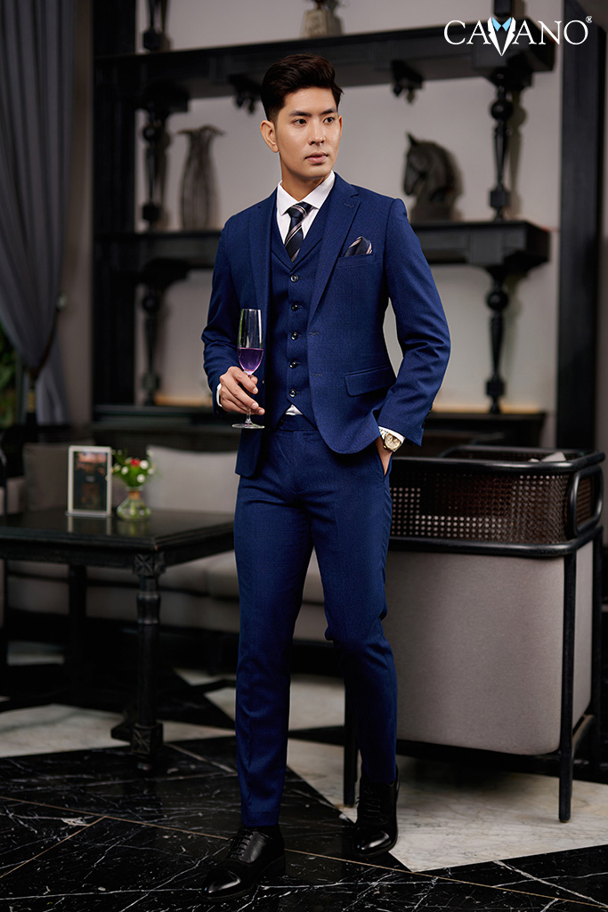 vest-nam-mau-xanh-caro-ke-chim-844 vest nam màu xanh caro kẻ chìm 844