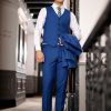 Vest nam màu xanh navy vân xước mới - 845