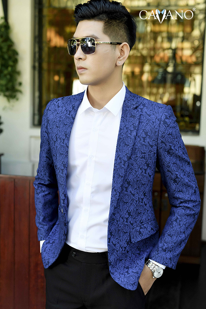 ÁO BLAZER XANH HỌA TIẾT 2150