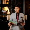 vest nam ghi trắng sáng cao cấp vải wool
