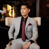 vest nam ghi trắng sáng cao cấp vải wool
