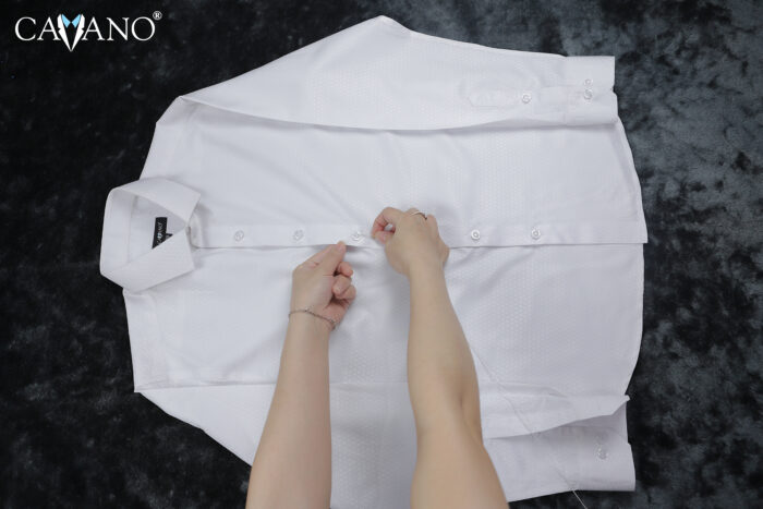 Áo sơ mi trắng cao cấp vân kim cương