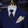 Vest nam xanh dương kẻ dọc 3550