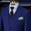 Vest nam xanh dương ẩn chìm họa tiết đỏ